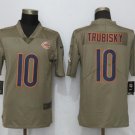 Men's Chicago Bears 10# Mitchell Trubisky Olive salute to service Stitched Jersey