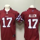 Men's Buffalo Bills 17# Josh Allen Limited Burgundy Stitched Jersey