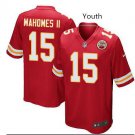 Youth Kansas City Chiefs 15# Patrick Mahomes II Game Red Stitched Jersey