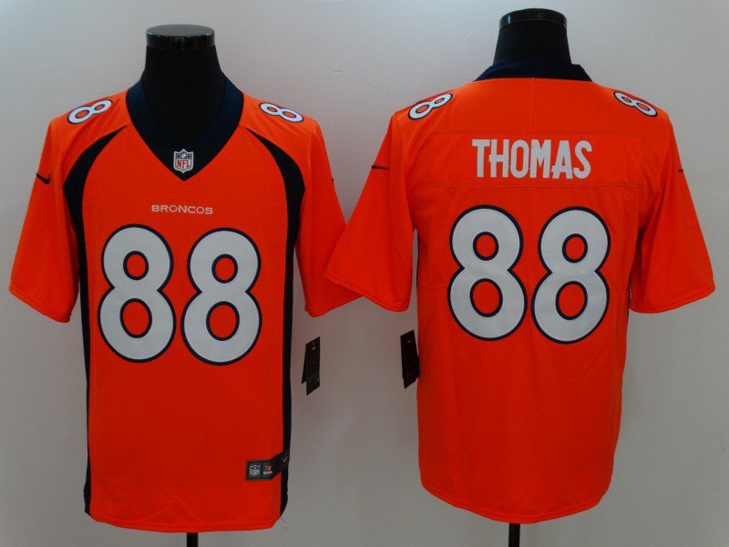 Men's Denver Broncos 88# Demaryius Thomas Limited Orange Stitched Jersey