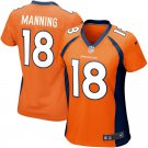 Women's Denver Broncos 18# Peyton Manning Orange Stitched Jersey
