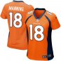 Women's Denver Broncos 18# Peyton Manning Orange Stitched Jersey