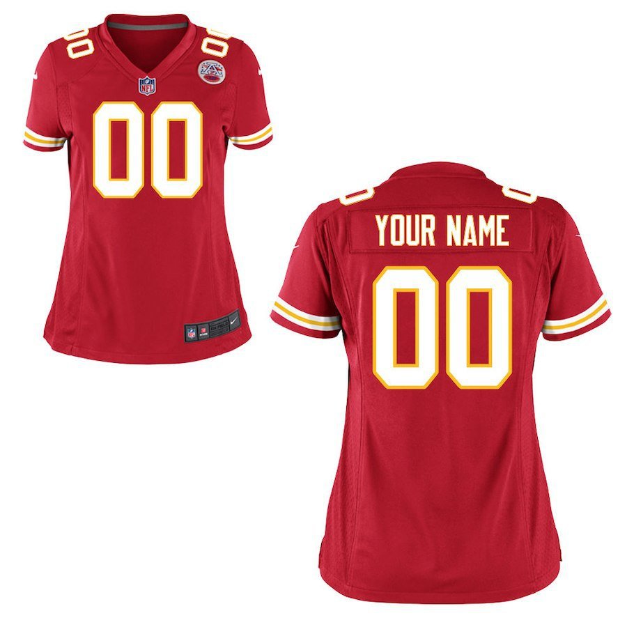 Women's Kansas City Chiefs Custom Name And Number Game Limite Red Stitched Jersey