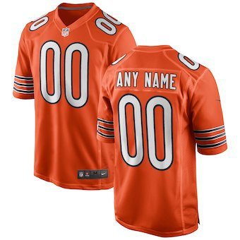 Men's Chicago Bears Custom Name And Number Game Limite Orange Stitched Jersey