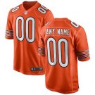 Men's Chicago Bears Custom Name And Number Game Limite Orange Stitched Jersey