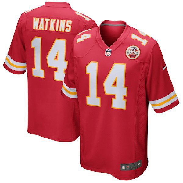 Men's Kansas City Chiefs 14# Sammy Watkins Game Red Stitched Jersey