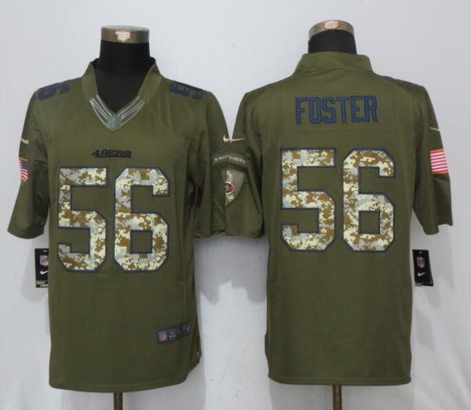 Men's San Francisco 49ers 56# Reuben Foster Olive Stitched Jersey