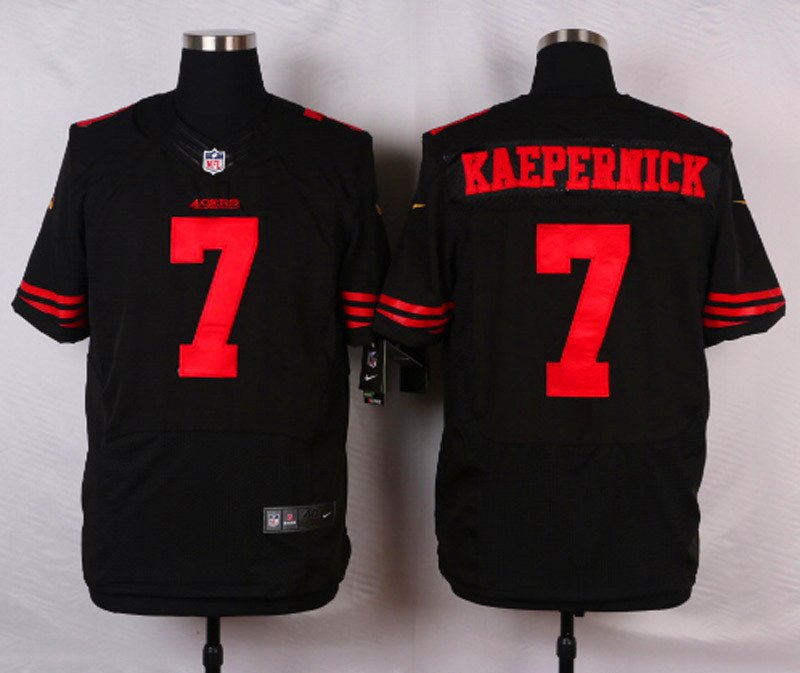Men's San Francisco 49ers 7# Colin Kaepernick Elite Black Stitched Jersey