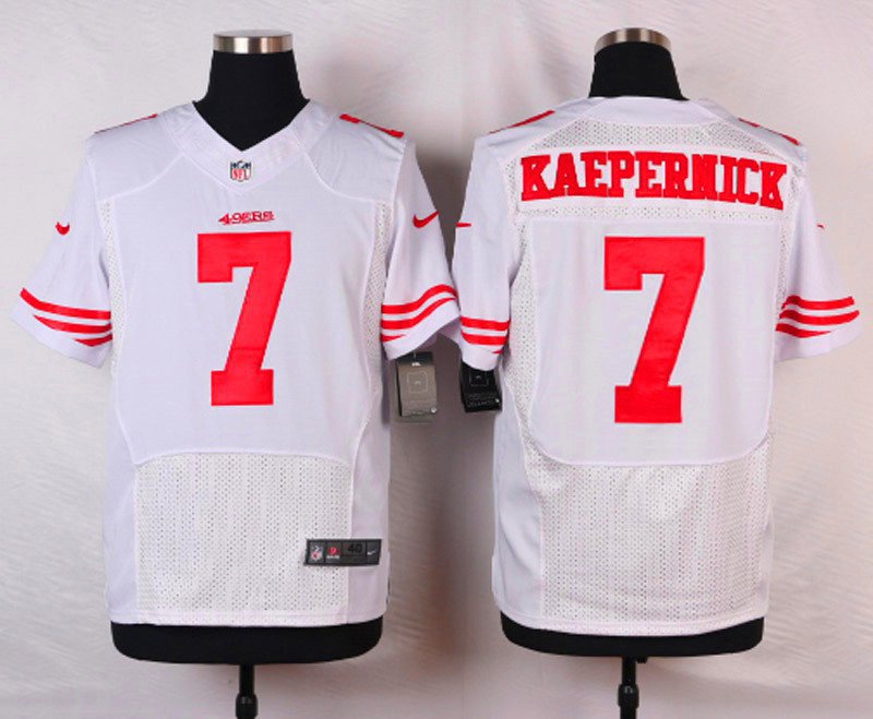 Men's San Francisco 49ers 7# Colin Kaepernick Elite White Stitched Jersey