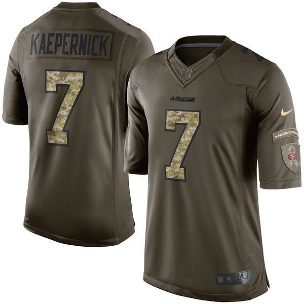 Men's San Francisco 49ers 7# Colin Kaepernick Olive Stitched Jersey