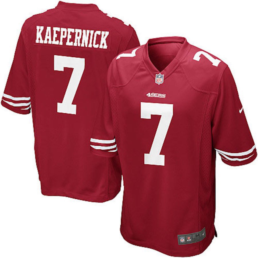 Men's San Francisco 49ers 7# Colin Kaepernick Game Red Stitched Jersey