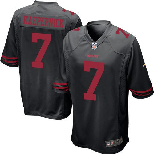 Men's San Francisco 49ers 7# Colin Kaepernick Game Black Stitched Jersey