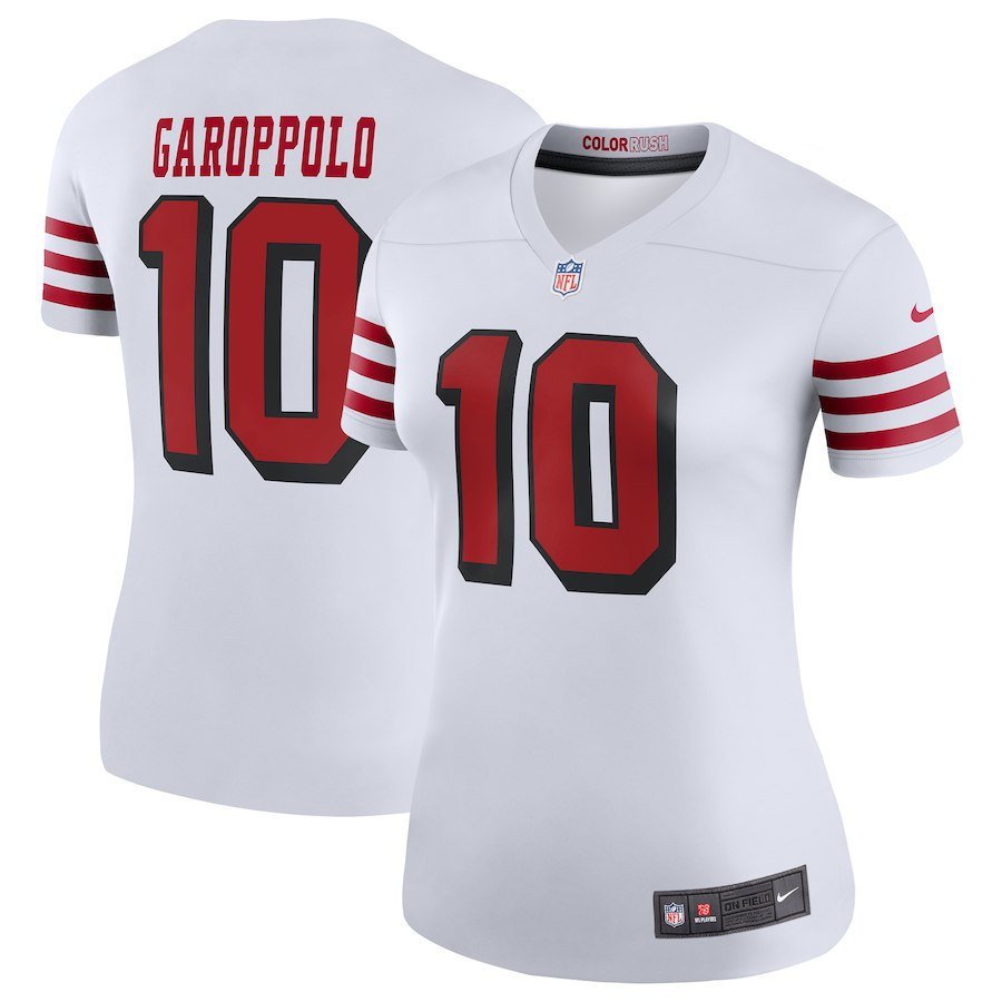 Women's San Francisco 49ers 10# Jimmy Garoppolo Limited White Stitched Jersey