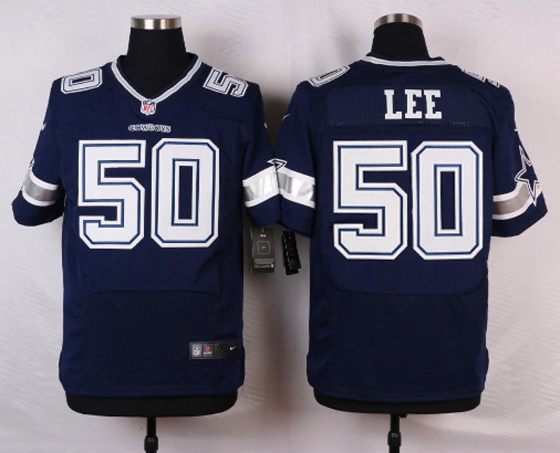 Men's Dallas Cowboys 50# Sean Lee Elite Navy Blue Stitched Jersey
