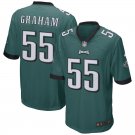 Men's Eagles 55# Brandon Graham Game Green Stitched Jersey