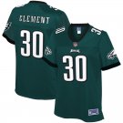 Women's Eagles 30# Corey Clement Game Green Stitched Jersey
