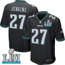 Men's Eagles 27# Malcolm Jenkins Limited Black Super Bowl LII Stitched Jersey