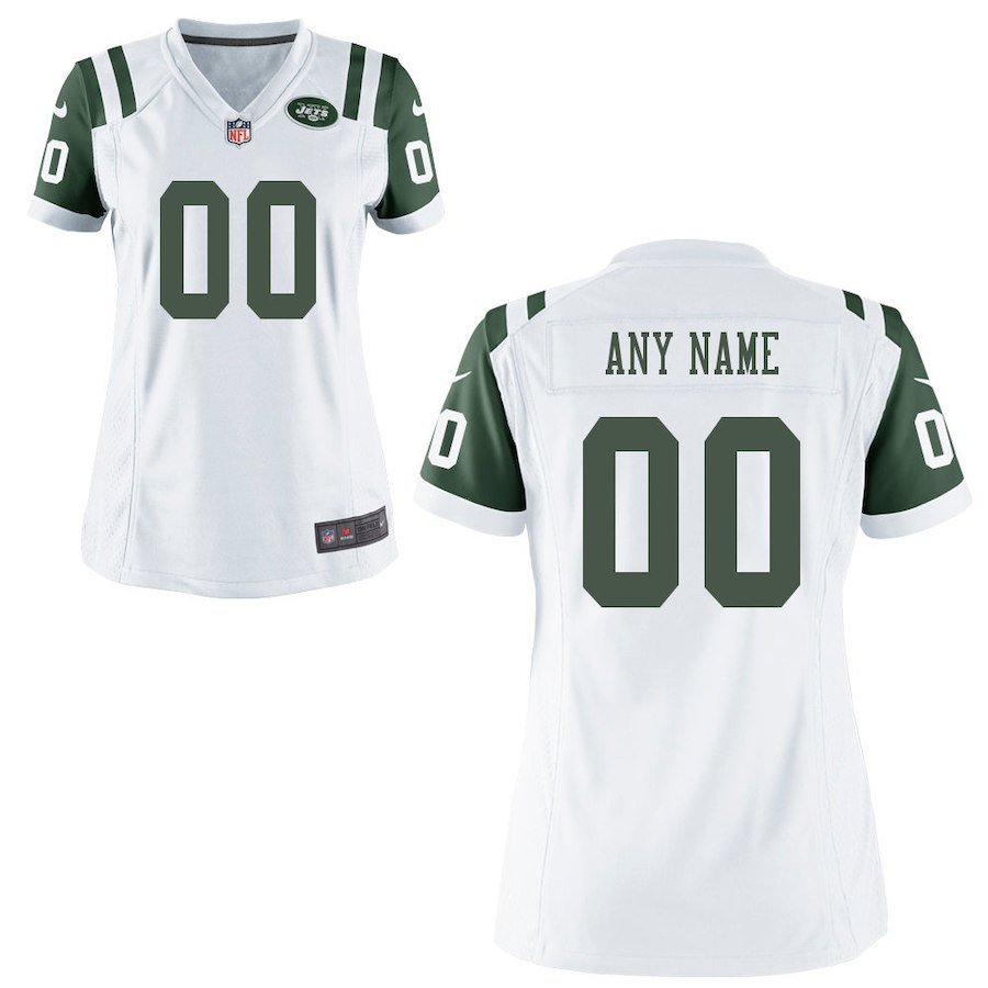 Women's York Jets Custom Name And Number Game Limite White Stitched Jersey