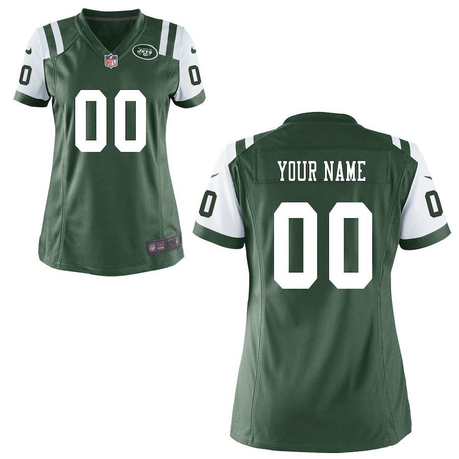 Women's York Jets Custom Name And Number Game Limite Green Stitched Jersey