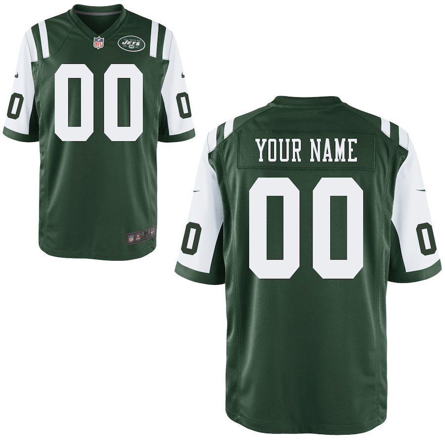 Men's York Jets Custom Name And Number Game Limite Green Stitched Jersey