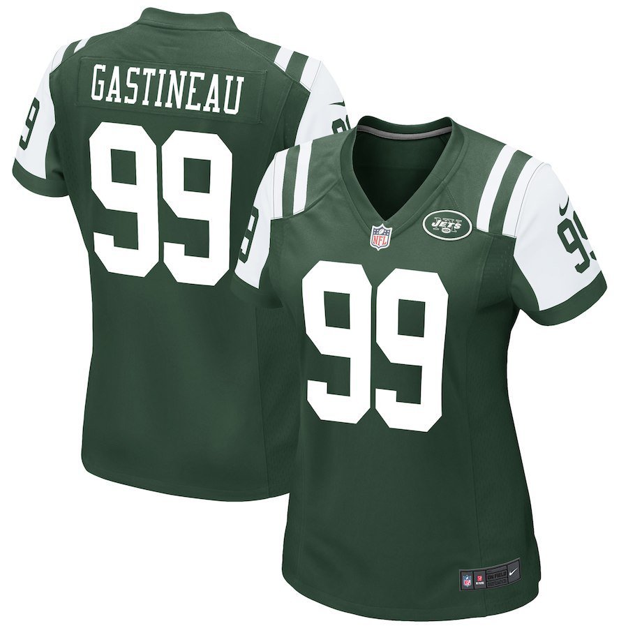 Women's York Jets 99# Mark Gastineau Game Green Stitched Jersey