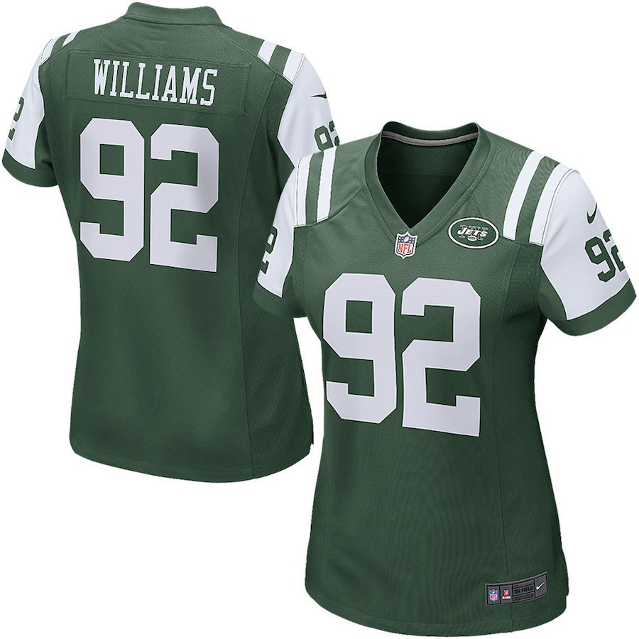 Women's York Jets 92# Leonard Williams Game Green Stitched Jersey