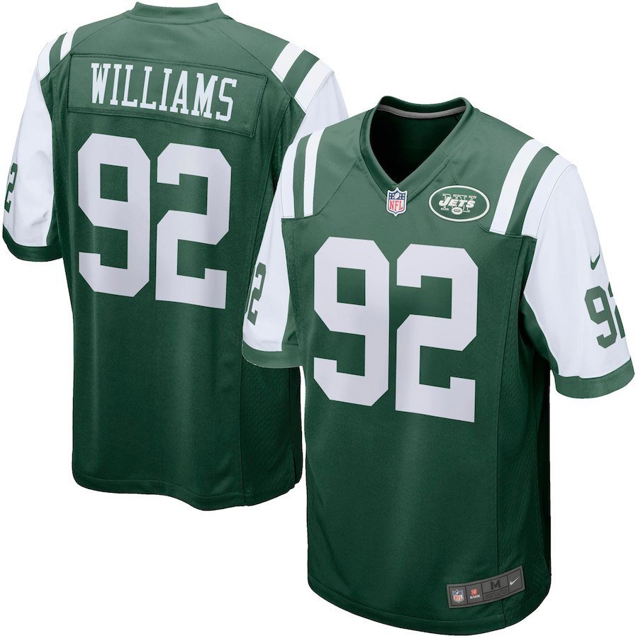 Men's York Jets 92# Leonard Williams Game Green Stitched Jersey
