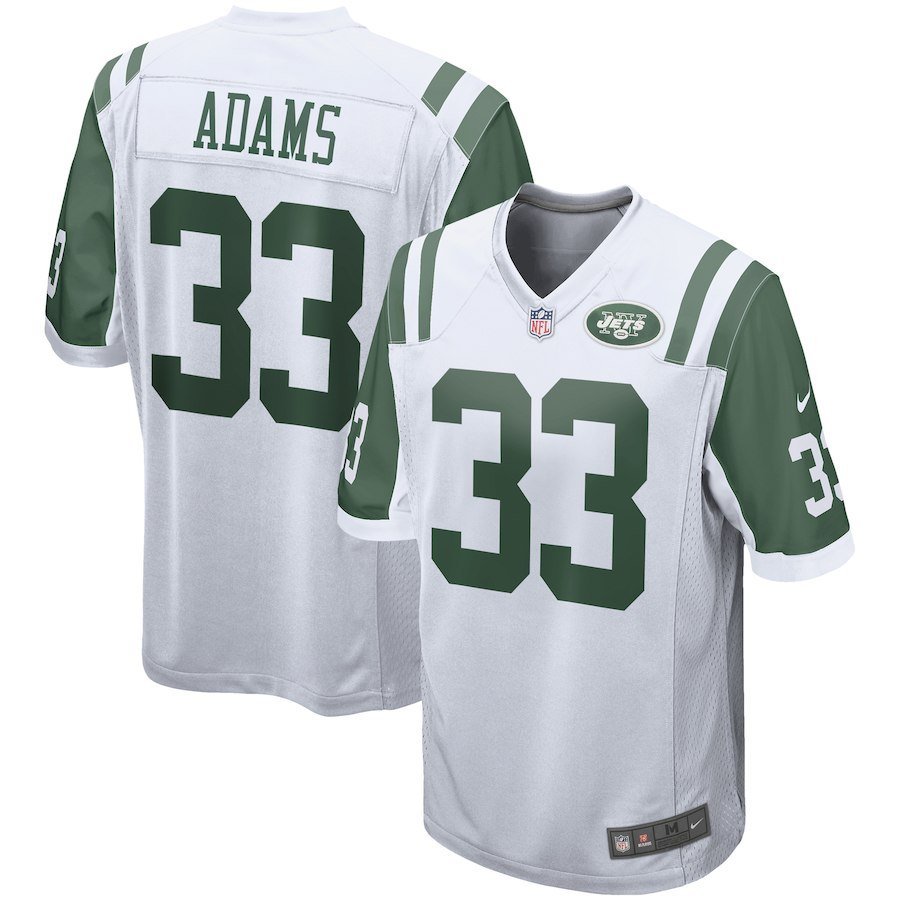 Men's York Jets 33# Jamal Adams Game White Stitched Jersey