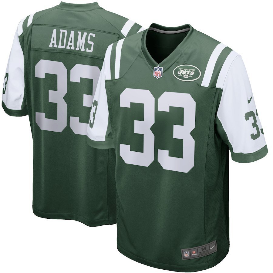 Men's York Jets 33# Jamal Adams Game Green Stitched Jersey