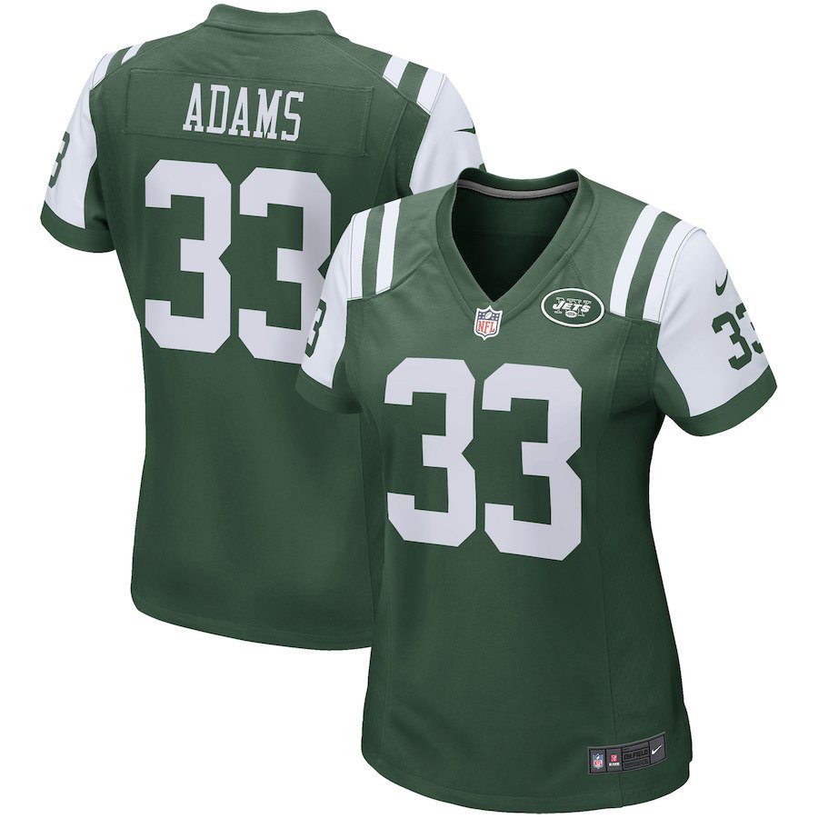 Women's York Jets 33# Jamal Adams Game Green Stitched Jersey