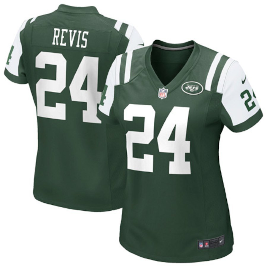 Women's York Jets 24# Darrelle Revis Game Green Stitched Jersey