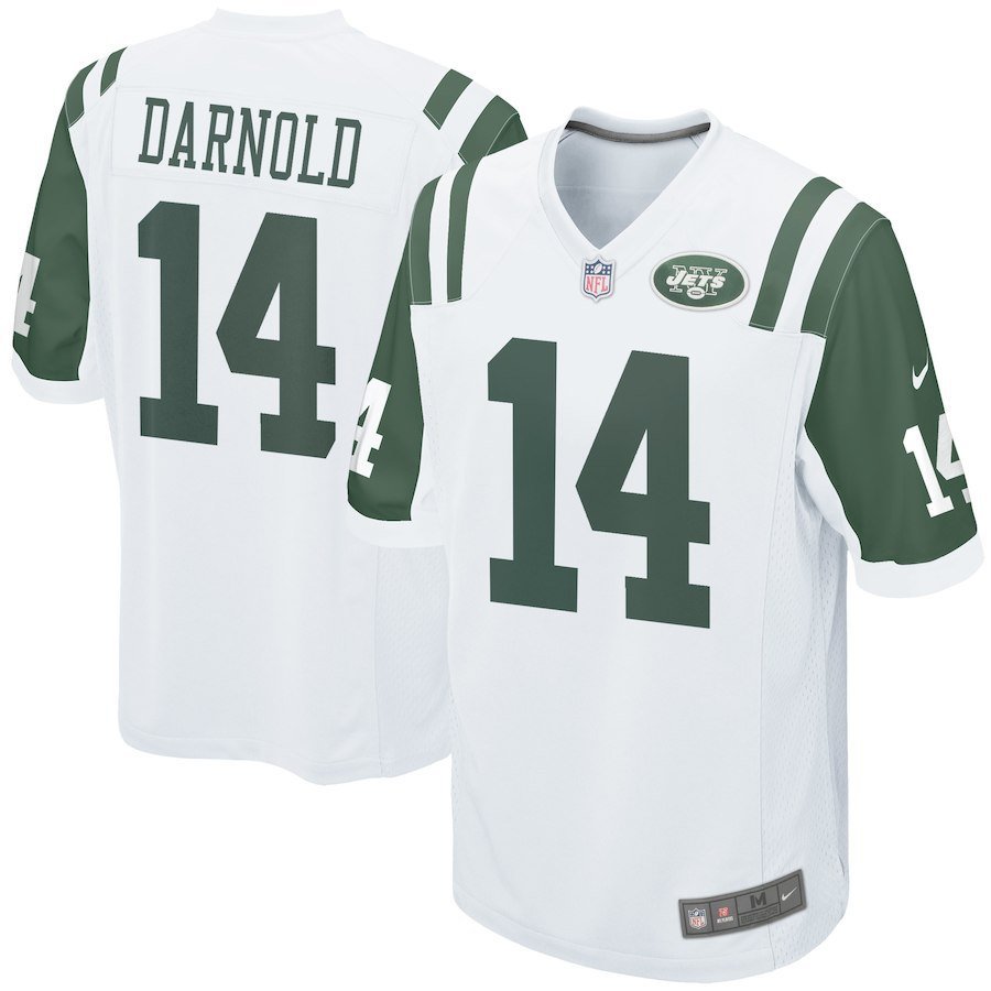 Men's York Jets 14# Sam Darnold Game White Stitched Jersey