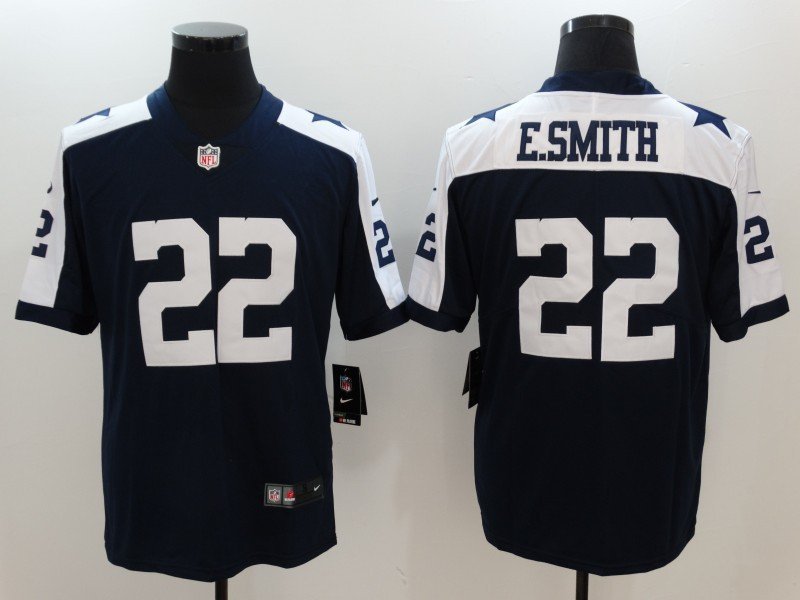 Men's Dallas Cowboys 22# Emmitt Smith Limited Navy Blue Stitched Jersey