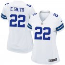 Women's Dallas Cowboys 22# Emmitt Smith White Stitched Jersey