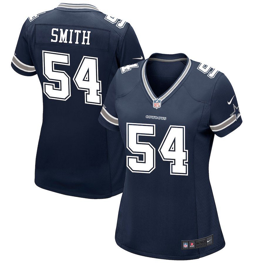 Women's Dallas Cowboys 54# Jaylon Smith Navy Stitched Jersey