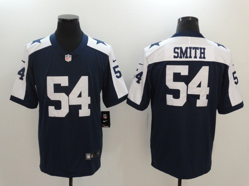 Men's Dallas Cowboys 54# Jaylon Smith Limited Navy Stitched Jersey
