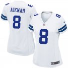 Women's Dallas Cowboys 8# Troy Aikman Game White Stitched Jersey