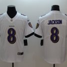 Men's Baltimore Ravens 8# Lamar Jackson Limited White Stitched Jersey