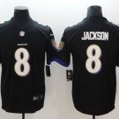 Men's Baltimore Ravens 8# Lamar Jackson Limited Black Stitched Jersey