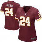 Women's Washington Redskins 24# Josh Norman Red Burgundy Stitched Jersey