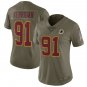 Women's Washington Redskins 91# Ryan Kerrigan Olive Stitched Jersey
