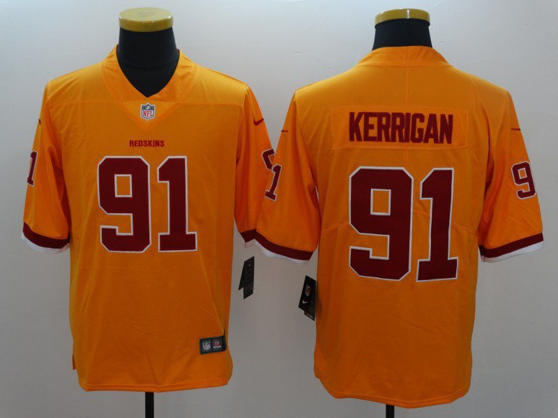 Men's Washington Redskins 91# Ryan Kerrigan Limited Orange Stitched Jersey