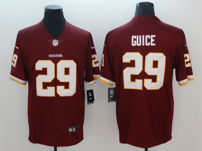 Men's Washington Redskins 29# Derrius Guice Limited Red Burgundy Stitched Jersey