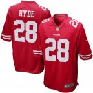 Men's San Francisco 49ers 28# Carlos Hyde Game Red Stitched Jersey