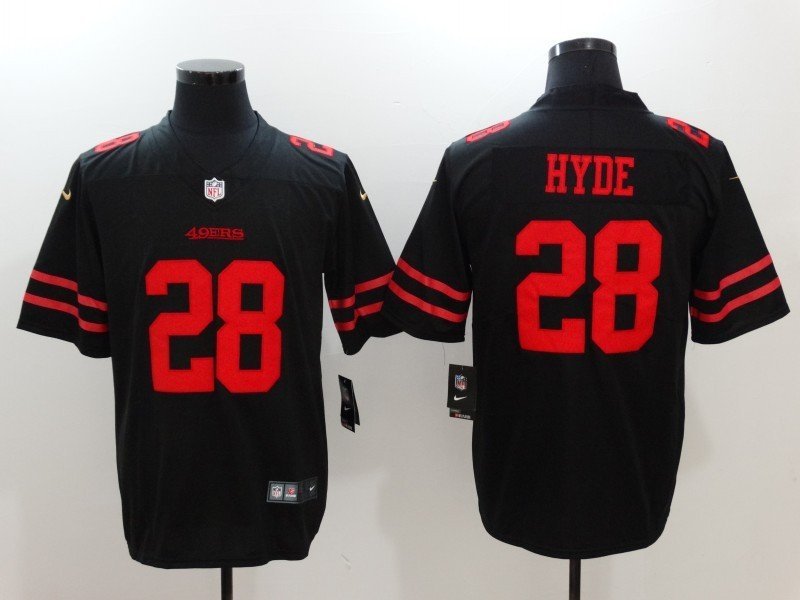 Men's San Francisco 49ers 28# Carlos Hyde Limited Black Stitched Jersey