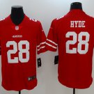 Men's San Francisco 49ers 28# Carlos Hyde Limited Red Stitched Jersey