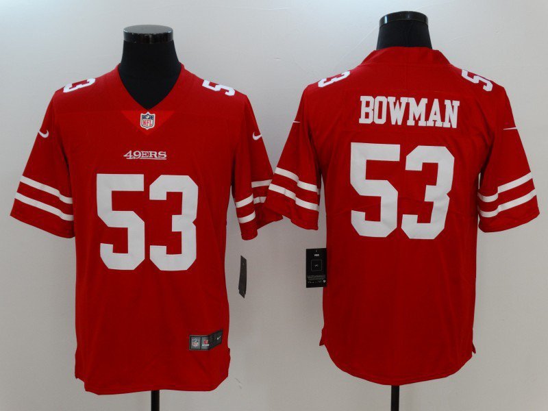 Men's San Francisco 49ers 53# NaVorro Bowman Limited Red Stitched Jersey