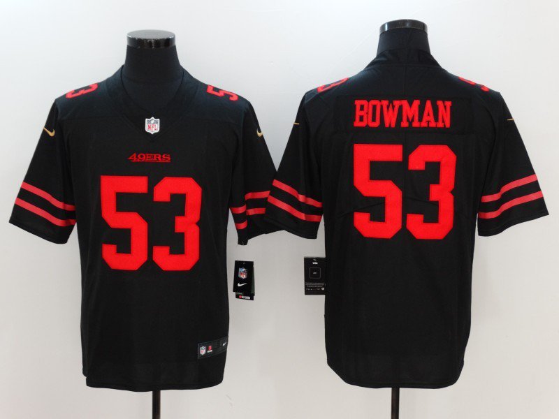 Men's San Francisco 49ers 53# NaVorro Bowman Limited Black Stitched Jersey