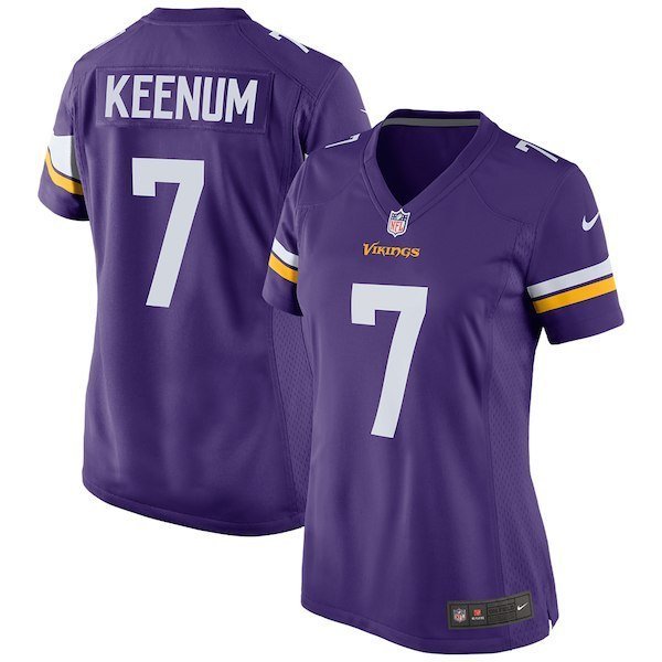 Women's Minnesota Vikings 7# Case Keenum Purple Stitched Jersey
