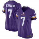 Women's Minnesota Vikings 7# Case Keenum Purple Stitched Jersey
